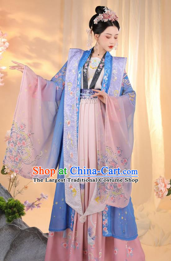 China Song Dynasty Imperial Consort Clothing Ancient Royal Empress Costumes Traditional Palace Hanfu Dress Complete Set