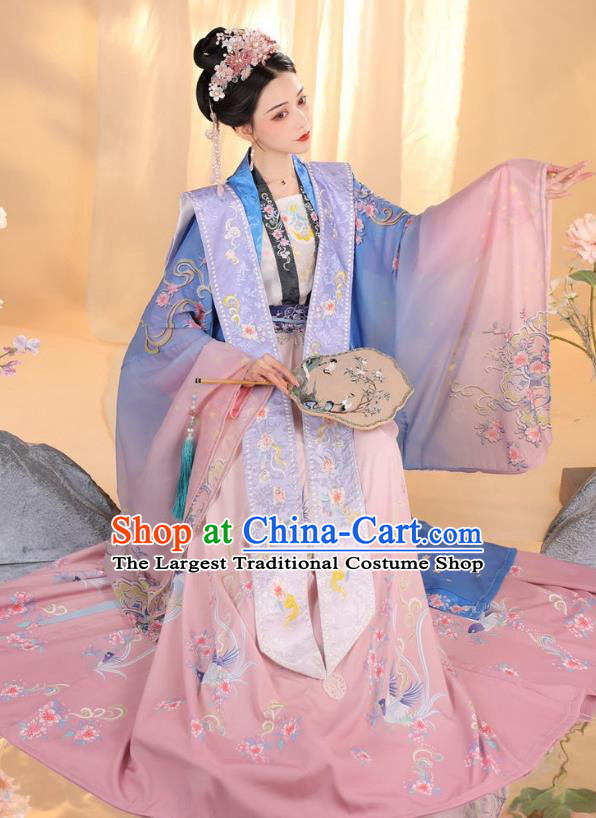 China Song Dynasty Imperial Consort Clothing Ancient Royal Empress Costumes Traditional Palace Hanfu Dress Complete Set