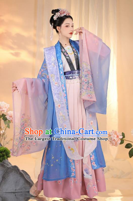 China Song Dynasty Imperial Consort Clothing Ancient Royal Empress Costumes Traditional Palace Hanfu Dress Complete Set