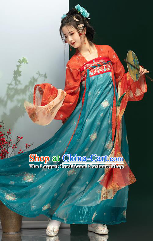 China Ancient Palace Lady Costumes Traditional Woman Hanfu Ruqun Dress Tang Dynasty Clothing