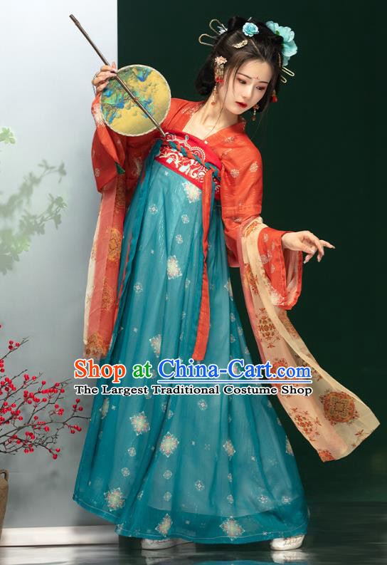 China Ancient Palace Lady Costumes Traditional Woman Hanfu Ruqun Dress Tang Dynasty Clothing