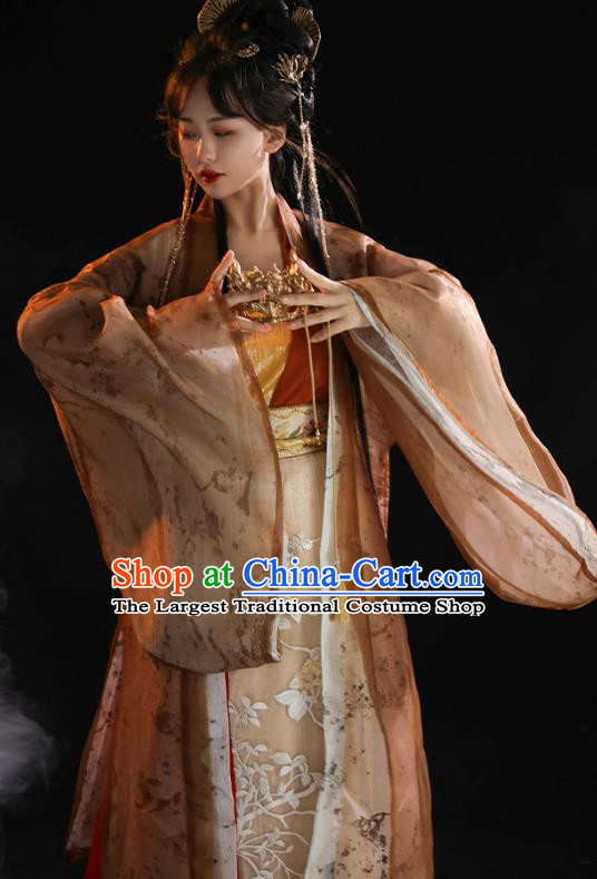 China Song Dynasty Palace Princess Clothing Ancient Woman Garments Costumes Traditional Embroidered Hanfu Dresses Set