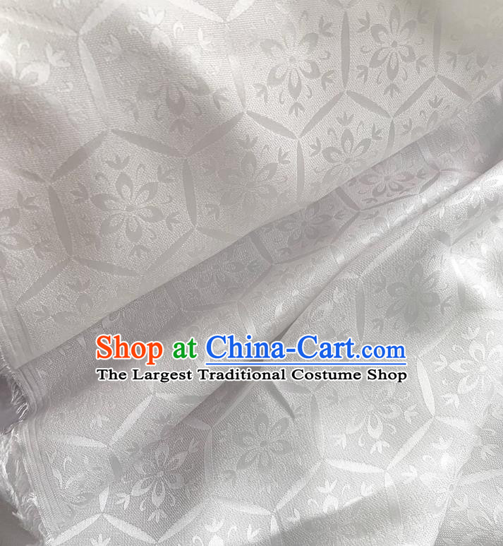 White China Traditional Tortoiseshell Pattern Fabric Cheongsam Cloth Jacquard Damask Classical Mulberry Silk