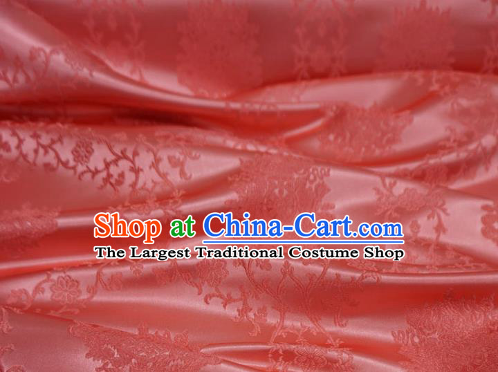 China Traditional Brocade Fabric Hanfu Ancient Costume Cloth Watermelon Red Drapery