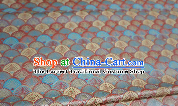 Silver White China Drapery Traditional Brocade Fabric Hanfu Classical Pine Needle Pattern Design Cloth