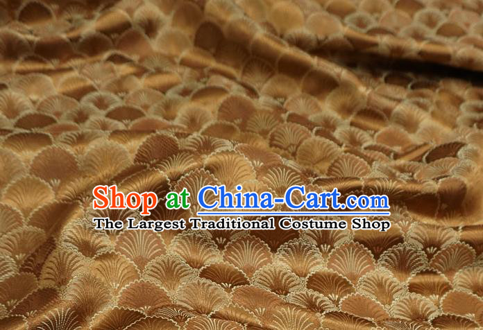 Brown China Classical Pine Needle Pattern Design Cloth Hanfu Drapery Traditional Brocade Fabric