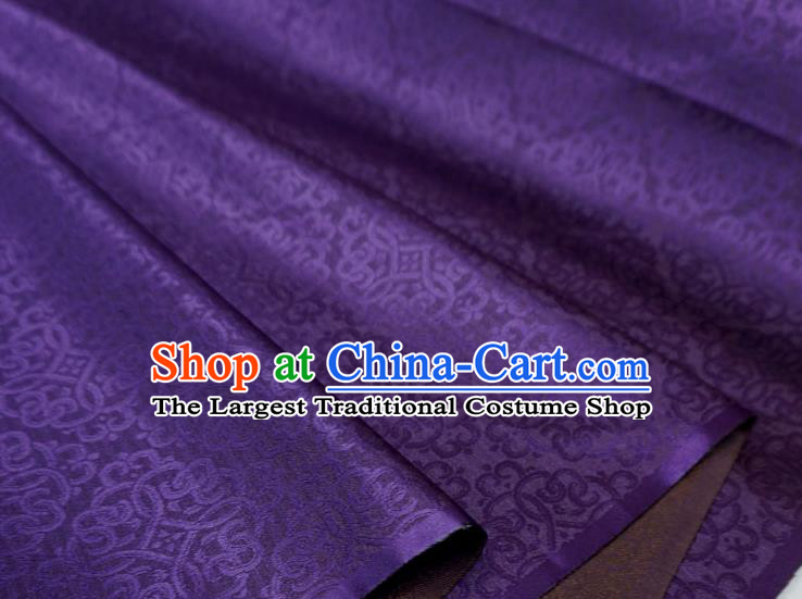 Purple China Classical Good Luck Pattern Design Cloth Tang Dynasty Hanfu Drapery Traditional Brocade Fabric