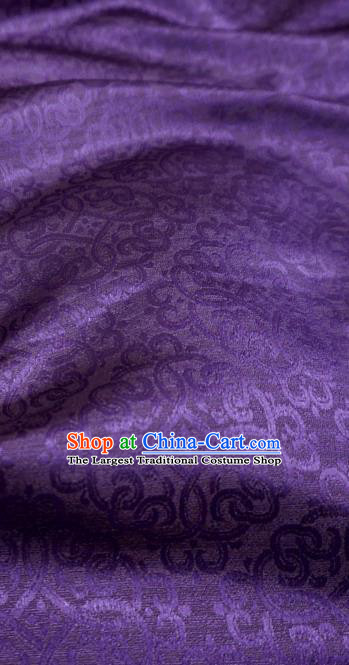 Purple China Classical Good Luck Pattern Design Cloth Tang Dynasty Hanfu Drapery Traditional Brocade Fabric