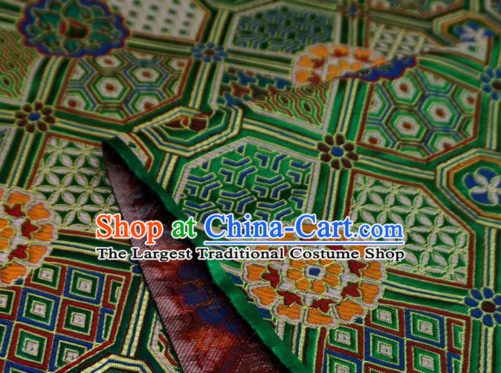 Green China Traditional Brocade Fabric Classical Lucky Pattern Design Cloth Tang Suit Drapery