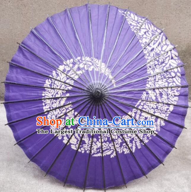 Handmade Cotton Paper Umbrella Japanese Dance Umbrella Cartoon Cosplay Purple Umbrella