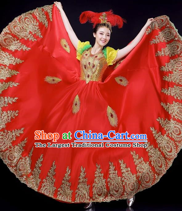 Opening Dance Big Swing Skirt Performance Costume Large Stage Classical Dance Costume Female Modern Dance Song Dancer Dress