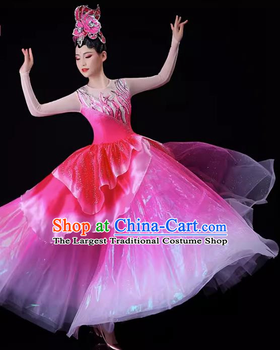 Chinese Performance Costumes In The Lights Dance Costumes Large Scale Stage Dance Opening Dance Big Swing Skirt Costumes
