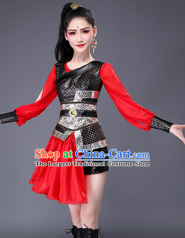 Drumming Performance Costumes Female Gongs And Drums Team General Performance Costumes Chinese Style Women Group Performance Costumes Hua Mulan Performance Costumes