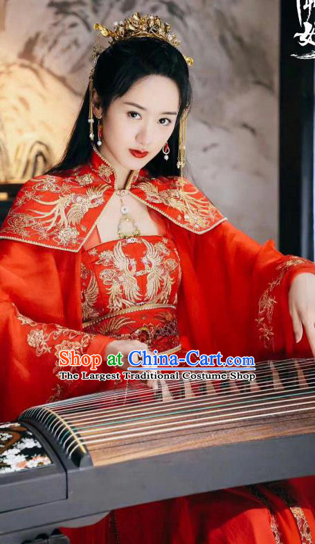 China Traditional Wedding Dresses Ancient Royal Infanta Costumes Romantic Drama My Sassy Princess Liu Ling Red Clothing