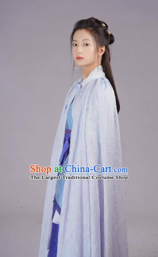 China TV Series Noble Lady Hanfu Clothing Ancient Princess Blue Costumes An Ancient Love Song Lu Yuan Dresses