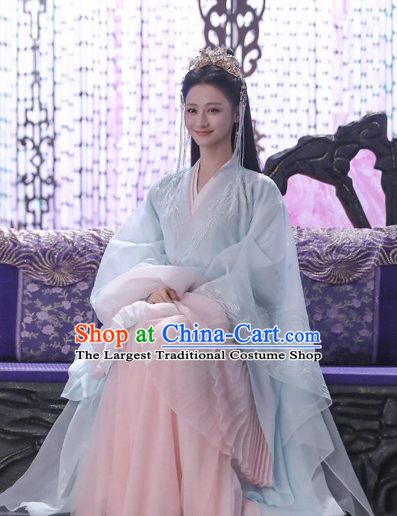 China Ancient Princess Costumes TV Series The Starry Love Liguang Qingkui Dress Goddess Hanfu Clothing