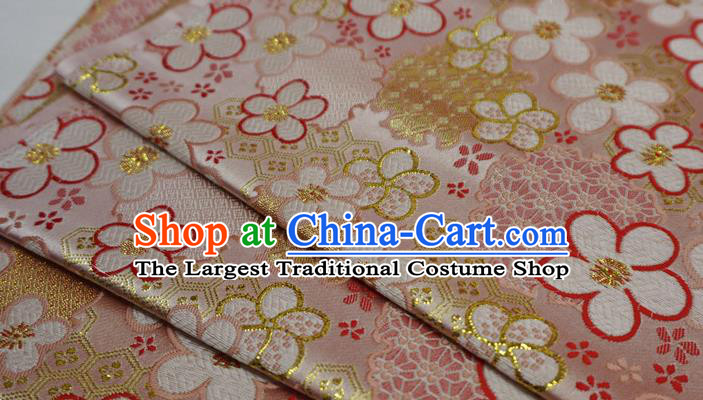 Pink Chinese New Year Costume Cloth Classical Plum Blossom Pattern Material Traditional Design Brocade Fabric