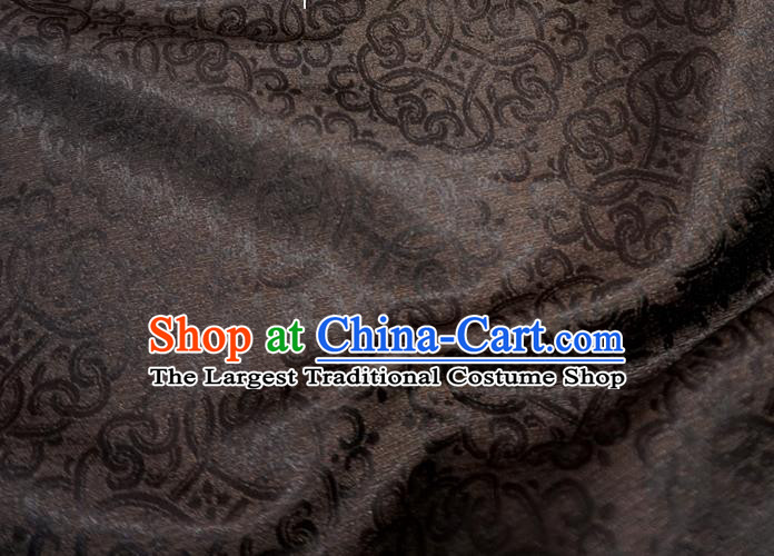Coffee Chinese Ancient Hanfu Cloth Classical Lucky Clouds Pattern Material Traditional Design Brocade Fabric