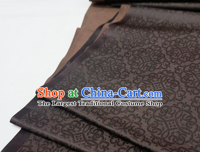 Coffee Chinese Ancient Hanfu Cloth Classical Lucky Clouds Pattern Material Traditional Design Brocade Fabric