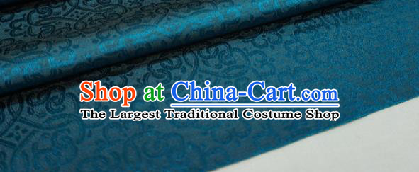 Peacock Blue Chinese Classical Lucky Clouds Pattern Material Traditional Design Brocade Fabric Ancient Hanfu Cloth