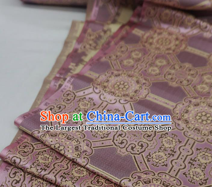 Pink Chinese Classical Rosette Pattern Material Traditional Design Brocade Fabric Tibetan Dress Cloth