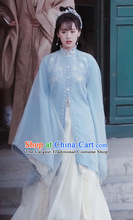 China Ancient Ming Dynasty Noble Infanta Costumes Romantic Drama My Sassy Princess Liu Ling Blue Clothing
