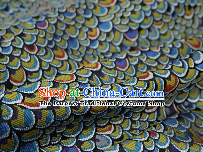 Chinese Traditional Design Brocade Fabric Thicken Cloth Classical Colorful Scales Pattern Material