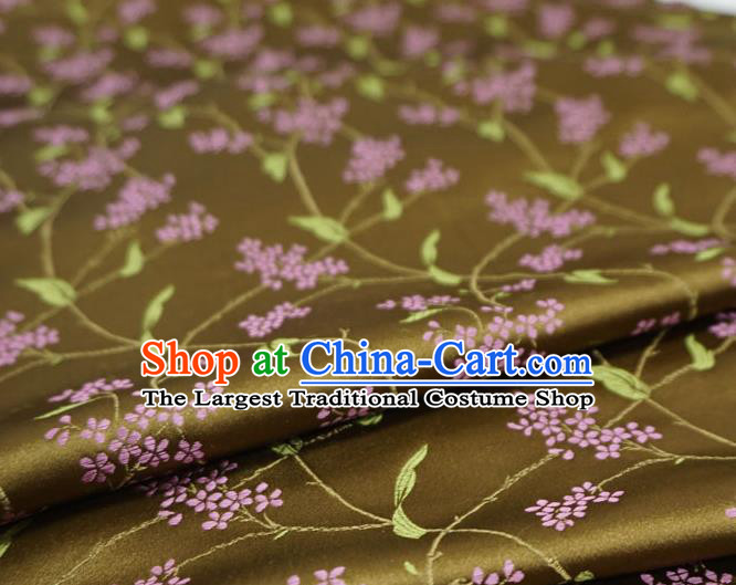Brown China Cheongsam Cloth Classical Pentas Pattern Material Traditional Design Brocade Fabric