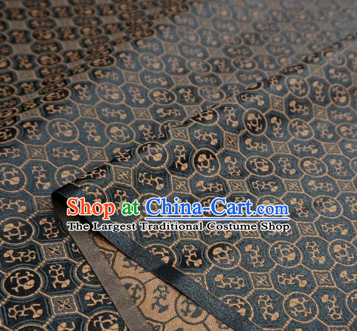 Black China Traditional Song Dynasty Design Brocade Fabric Hanfu Cloth Classical Brown Pattern Material