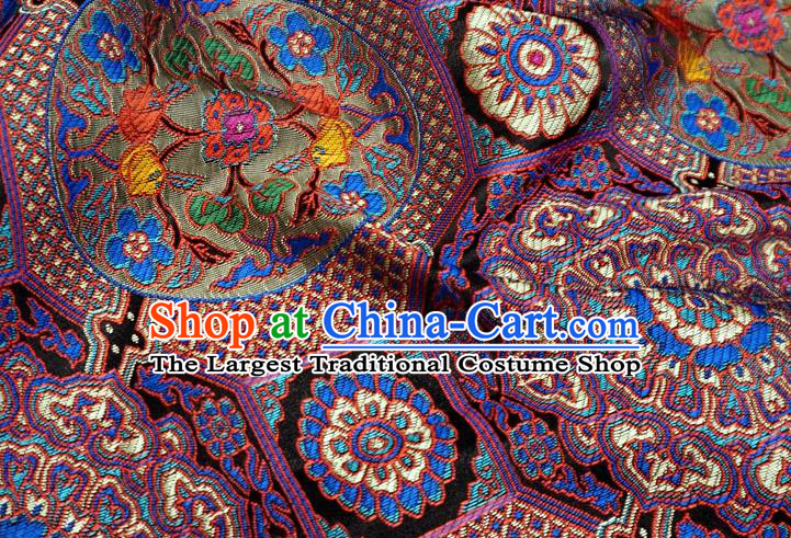Purple China Traditional Design Brocade Fabric Tibetan Costume Cloth Classical Rosette Pattern Material