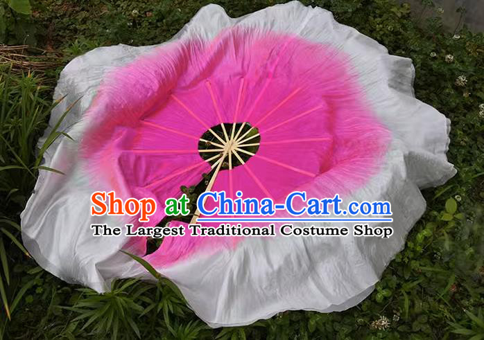 China Lotus Dance Fan Handmade  Degree Dancing Fan Green and Pink Circle Fan