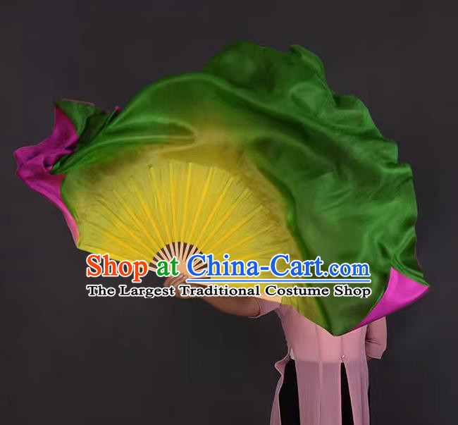 China Handmade Pure Silk Fan Classical Dance Fan Lotus Dance Double Sides Fan