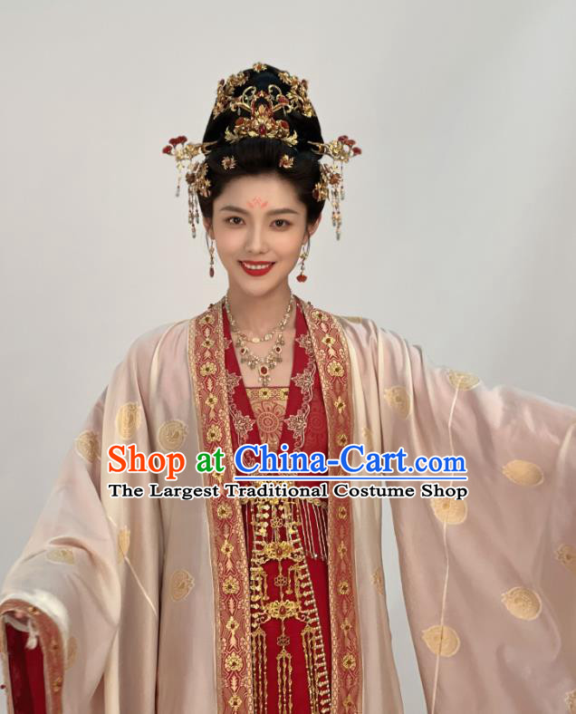 China Song Dynasty Empress Costumes Ancient Royal Queen Clothing TV Series New Life Begins Shangguan Yan Dress