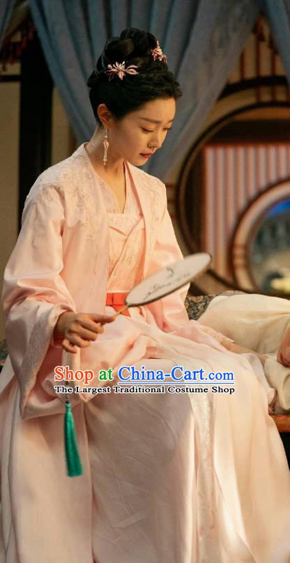 TV Series Destined Chang Feng Du Liu Yu Ru Pink Dress Chinese Song Dynasty Young Mistress Costumes Ancient Noble Woman Clothing