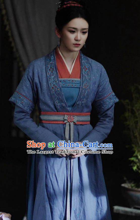 Chinese Ancient Servant Woman Clothing TV Series Destined Chang Feng Du Dress Song Dynasty Maid Lady Costumes
