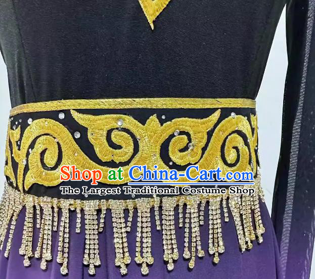 Professional Stage Performance Costume China Uyghur Nationality Dance Dress Xinjiang Ethnic Dancing Clothing
