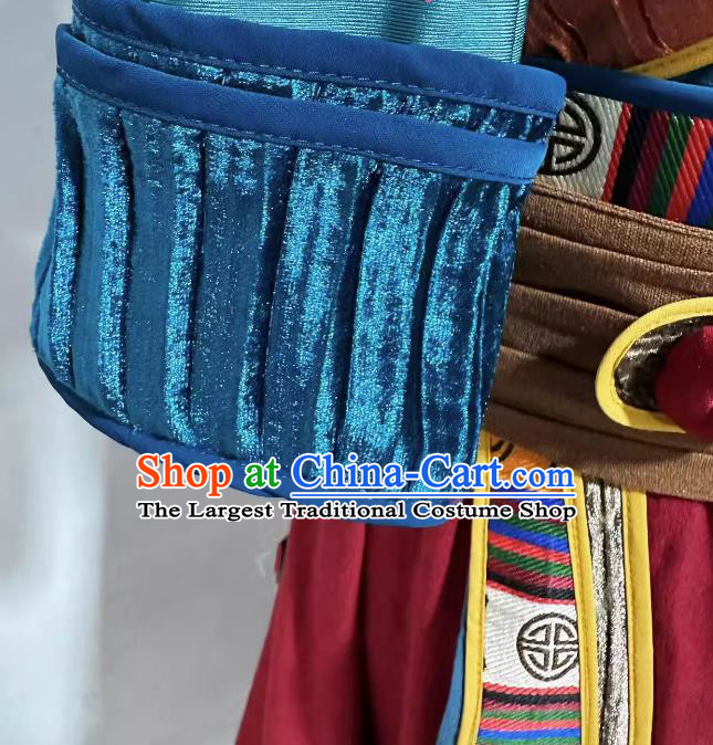 China Ethnic Stage Performance Costume Mongol Nationality Dance Outfit Professional Mongolian Dancing Clothing