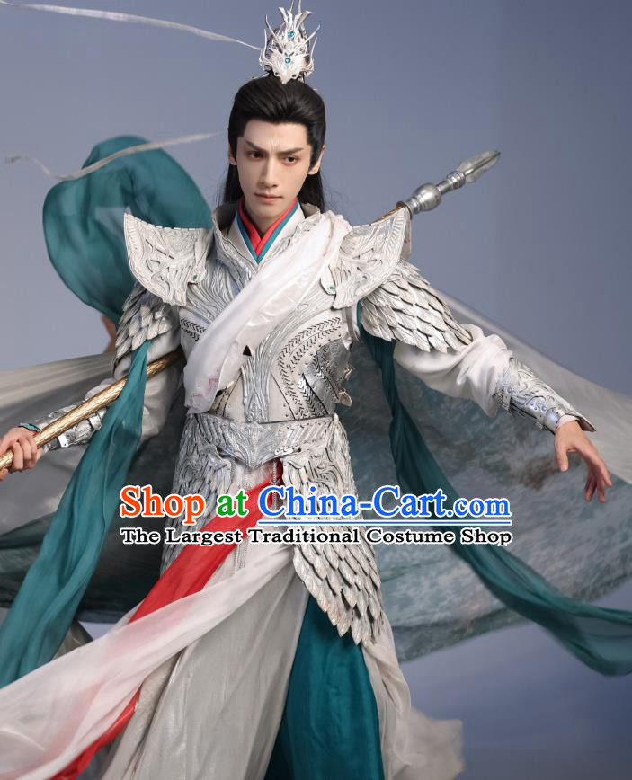 Xianxia Drama Till The End of The Moon Demon Lord Tantai Jin Silver Armor China Ancient General Garment Costumes