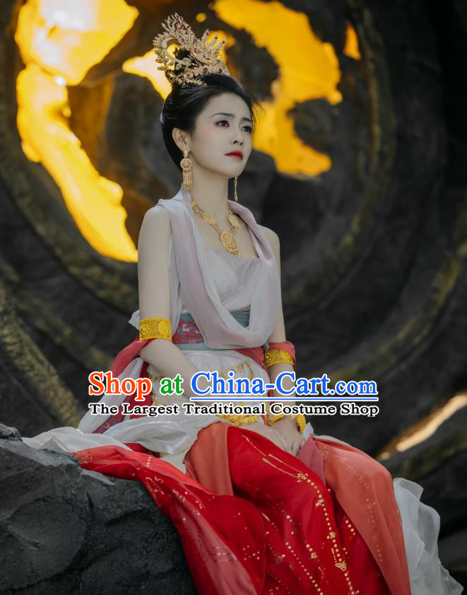 China Xianxia Drama Till The End of The Moon Goddess Ye Xiwu Dress Ancient Fairy Garment Costumes