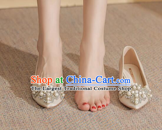 Top Wedding Shoes Champagne Wedding Shoes French Fashion Low Heeled Shoes