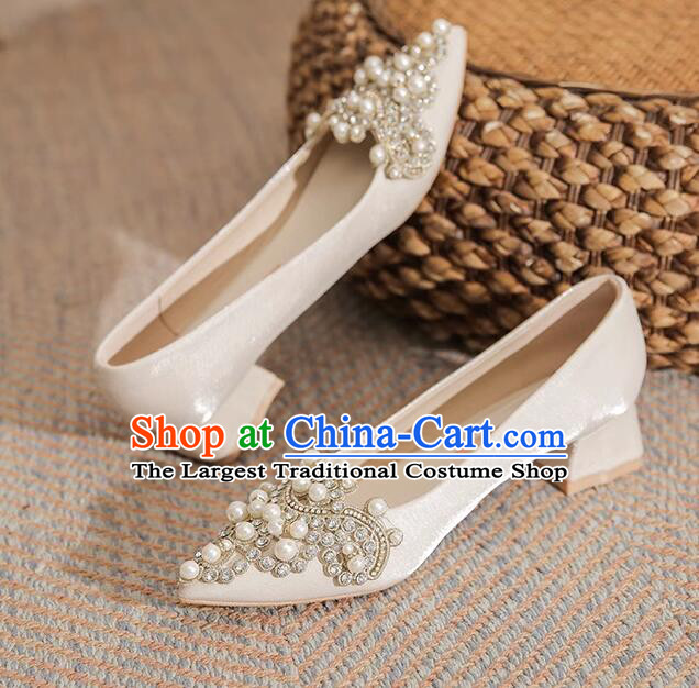 Top Wedding Shoes Champagne Wedding Shoes French Fashion Low Heeled Shoes
