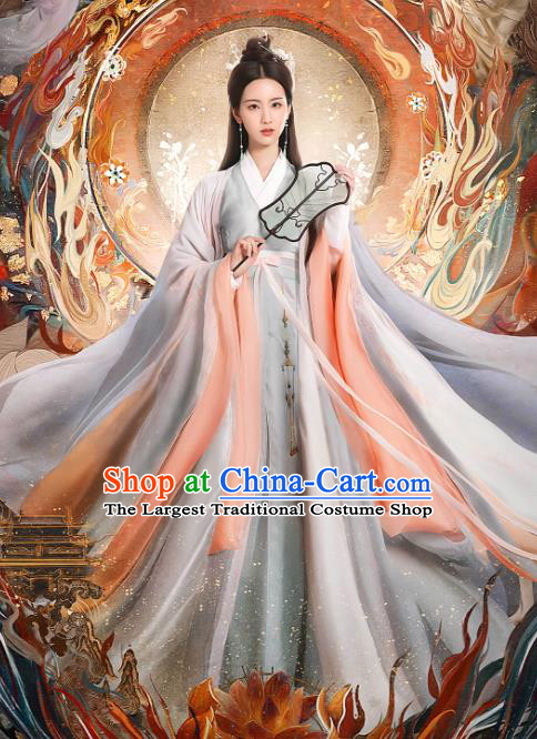 China Xianxia TV Series Ancient Princess Dress Clothing Till The End of The Moon Goddess Ye Bingchang Replica Costumes