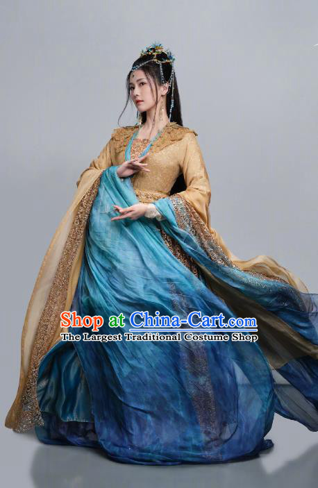 China Ancient Princess Dress Ye Xiwu Replica Costumes Xianxia TV Series Till The End of The Moon Goddess Clothing