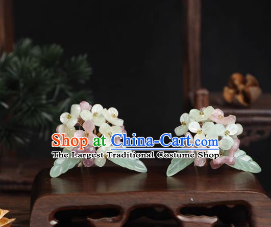 China Handmade Song Dynasty Hydrangea Hairpins Hanfu Hair Sticks Ancient Princess Hair Jewelries