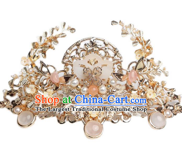 China Handmade Song Dynasty Princess Hair Accessories Hanfu Headdress Ancient Princess Hair Crown Hairpins Necklace Complete Set