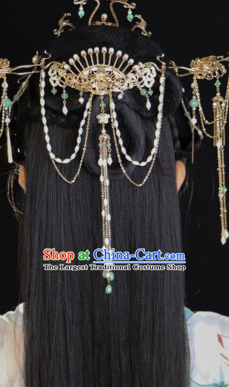 China Hanfu Tassel Hair Stick Ancient Princess Back Hairpin Handmade Song Dynasty Princess Hair Jewelry