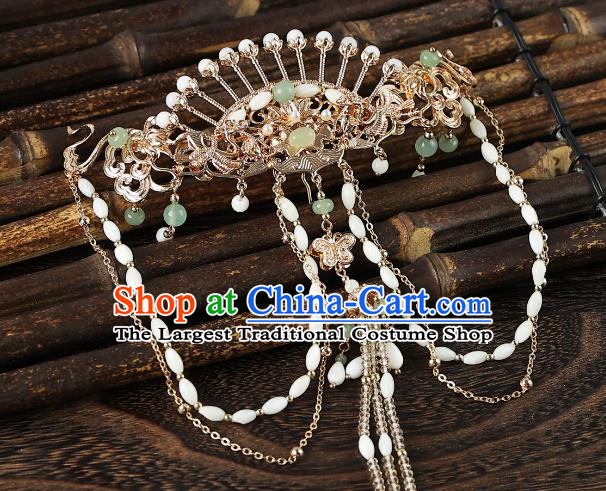 China Hanfu Tassel Hair Stick Ancient Princess Back Hairpin Handmade Song Dynasty Princess Hair Jewelry