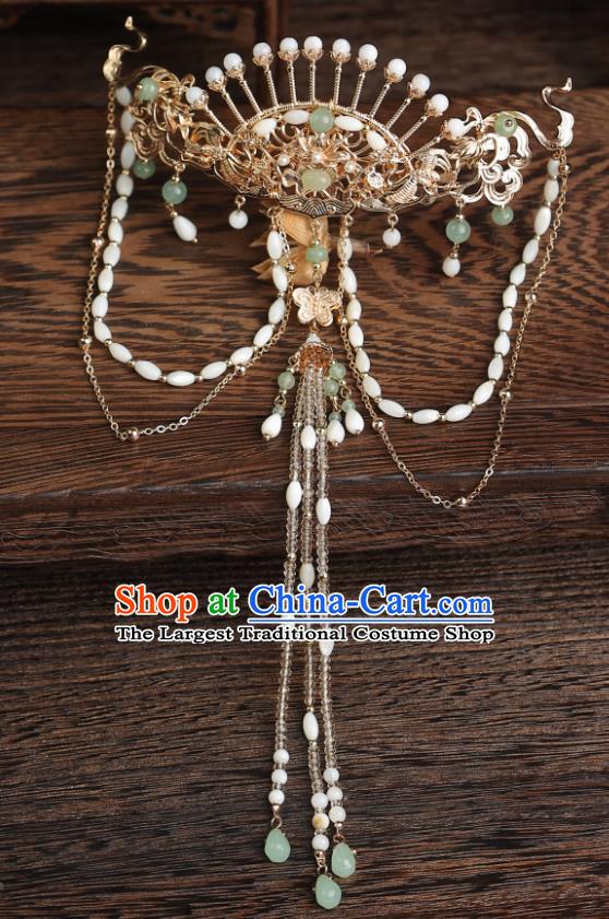 China Hanfu Tassel Hair Stick Ancient Princess Back Hairpin Handmade Song Dynasty Princess Hair Jewelry