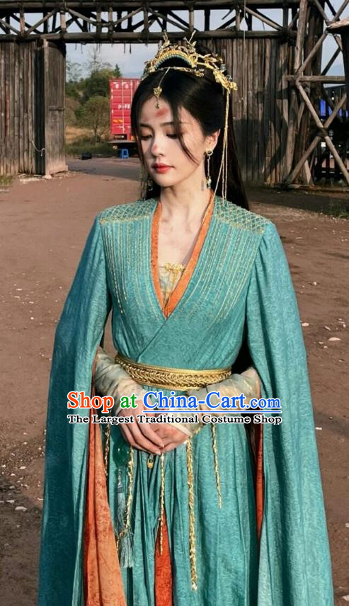 China Xianxia Drama Till The End of The Moon Princess Ye Xiwu Replica Clothing Ancient Goddess Blue Dresses