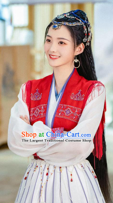 Drama The Journey of Chong Zi Superheroine Yan Zhen Zhu Clothing China Ancient Swordswoman Costumes Wuxia Lady Red Dress